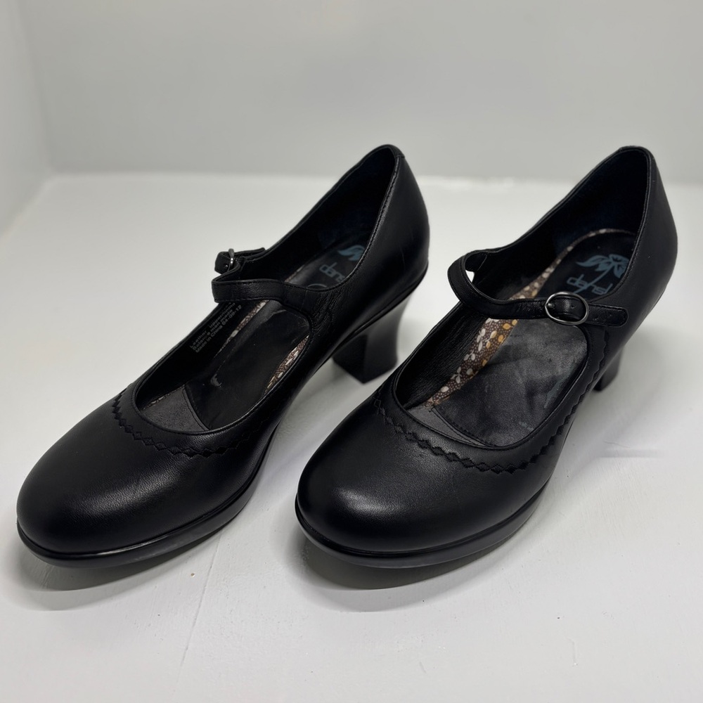 Dansko Black Mary Jane Heels Leather Comfort Pumps Women’s 41 - Picture 2 of 12